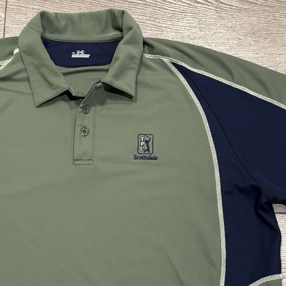 Under Armour Polo Mens XL Green TPC Scottsdale PGA Golf Performance Preppy - Picture 2 of 7